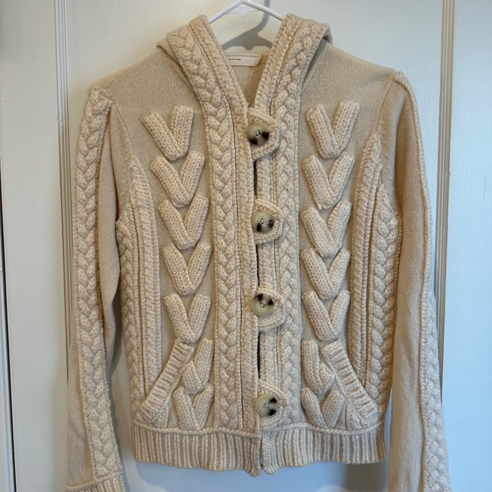 Sleeping on Snow Cable Knit Wool Sweater - beautiful, but needs repair